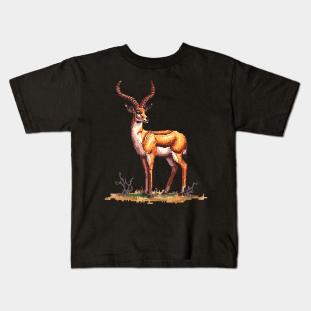 16-Bit Antelope Kids T-Shirt by Animal Sphere